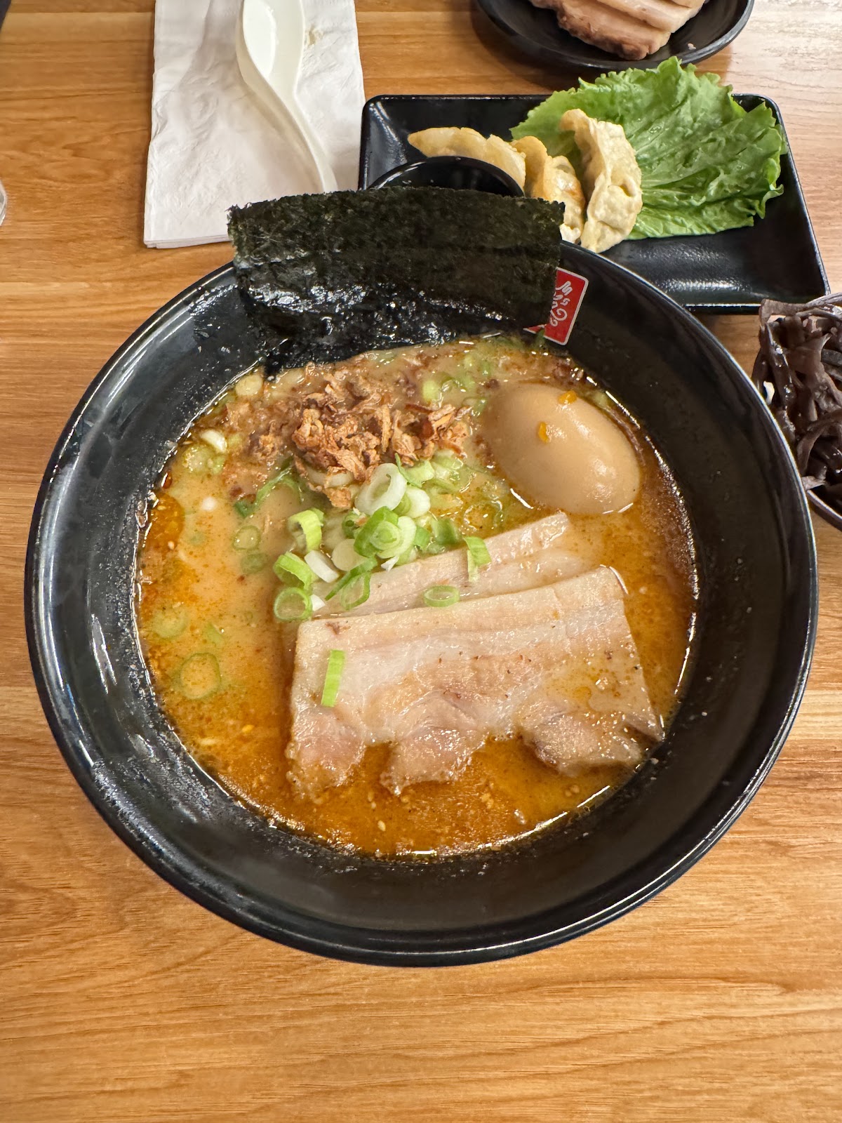 Bowl of tonkotsu ramen at Tatsu Ramen, Los Angeles
