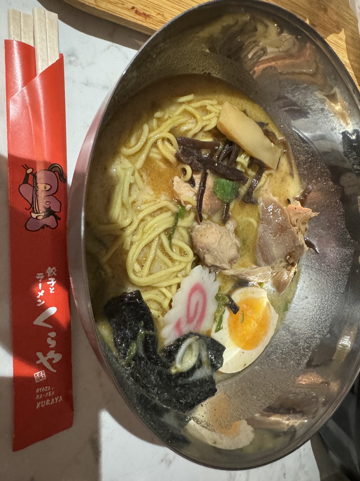 Bowl of miso ramen at Kuraya, Madrid