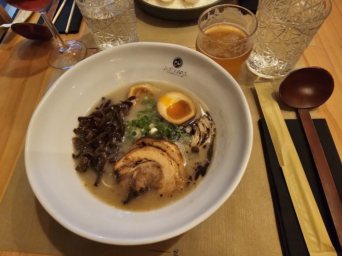 Bowl of tonkotsu ramen at Ajitama, Lisbon