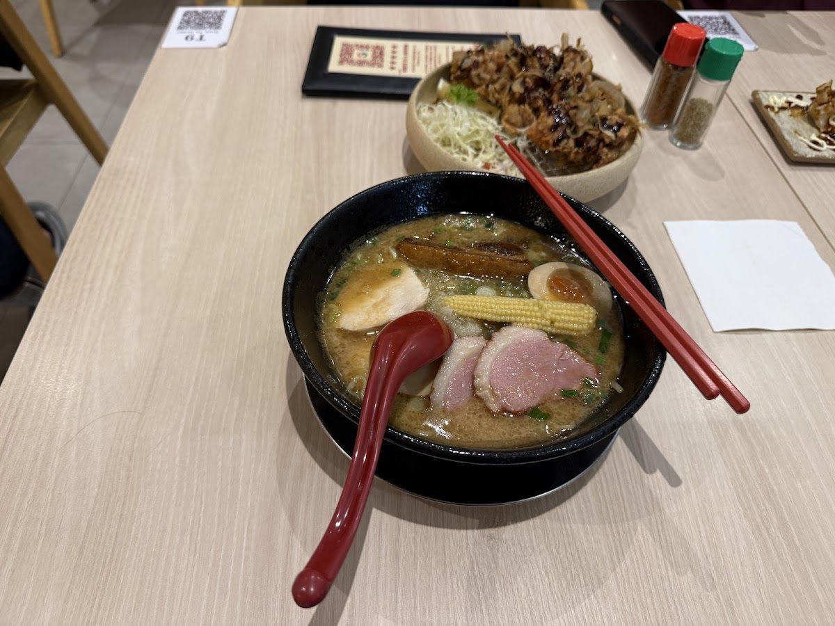Bowl of shoyu ramen at Fire Ramen by Menbaka, Singapore