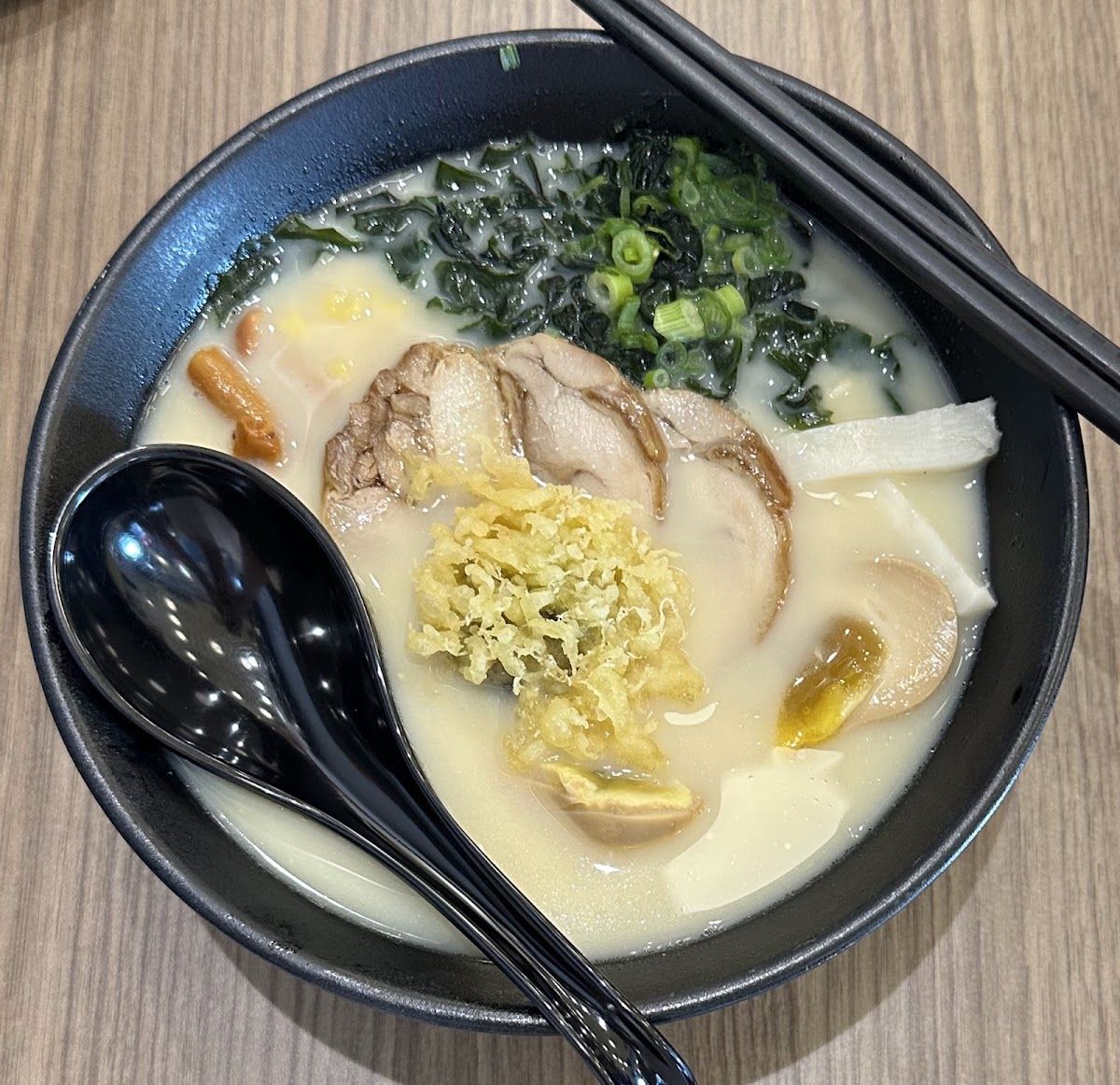 Bowl of tonkotsu ramen at The Ramen House, Singapore