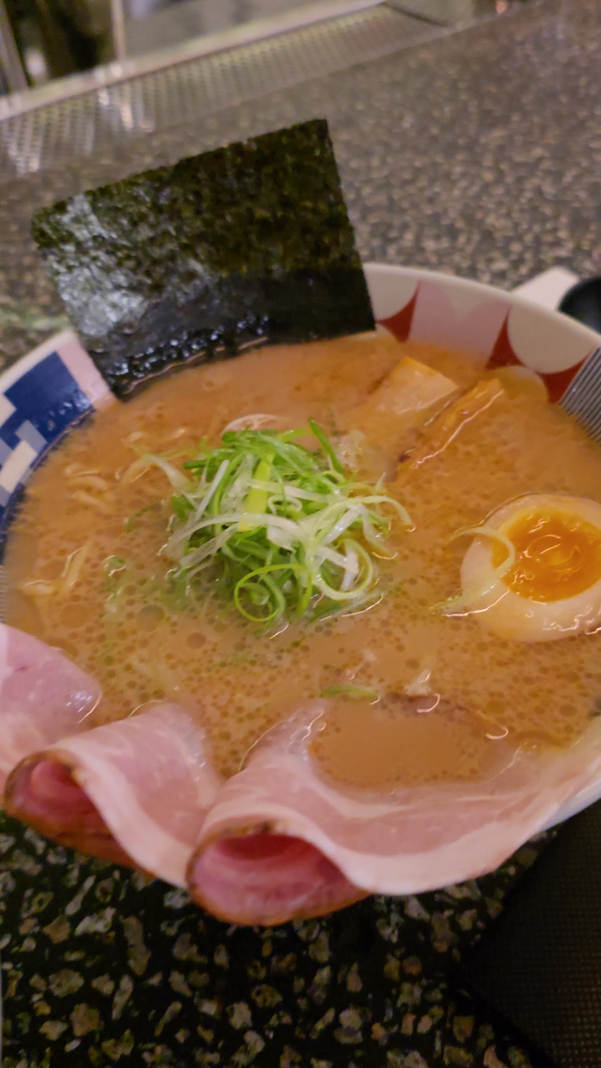 Bowl of tonkotsu ramen at Tonchin, New York