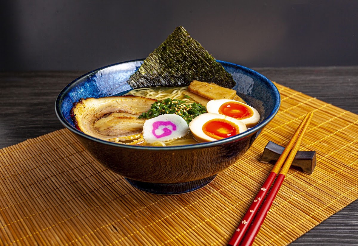 Bowl of miso ramen at Bimiya Ramen, São Paulo