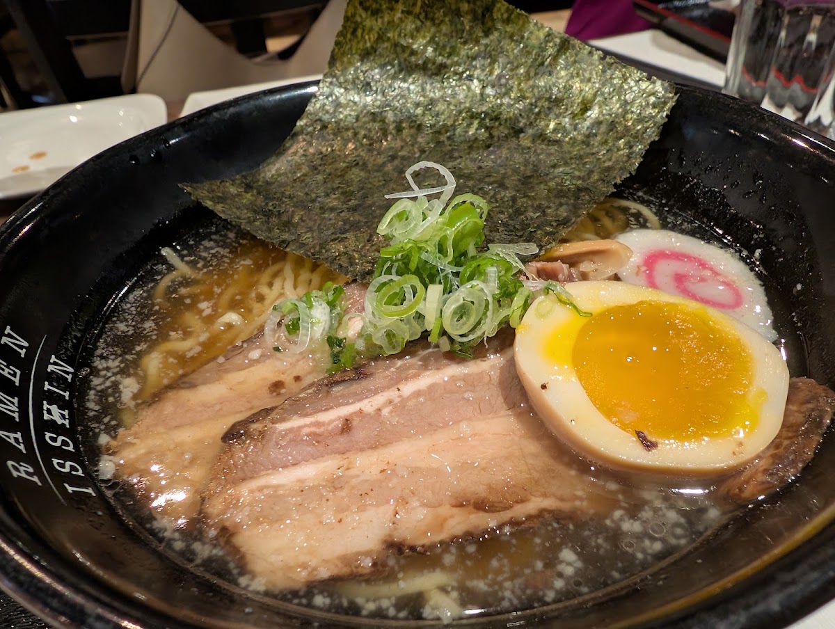 Bowl of miso ramen at Ramen Isshin, Toronto