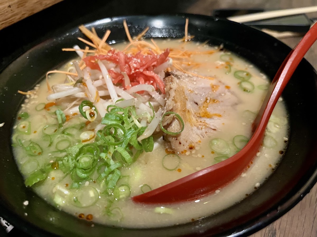 Bowl of tonkotsu ramen at Koi Ramen Bar, London