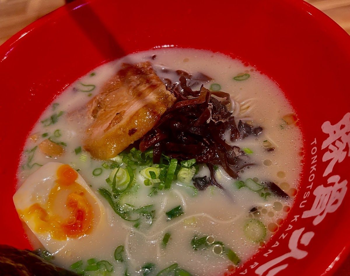 Bowl of shoyu ramen at Tonkotsu Kazan, Singapore