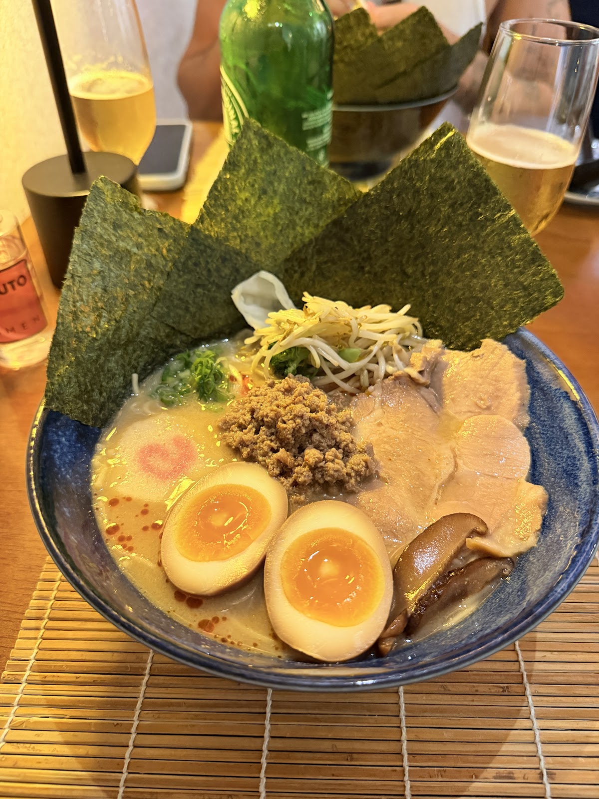 Bowl of tonkotsu ramen at Naruto Ramen, São Paulo