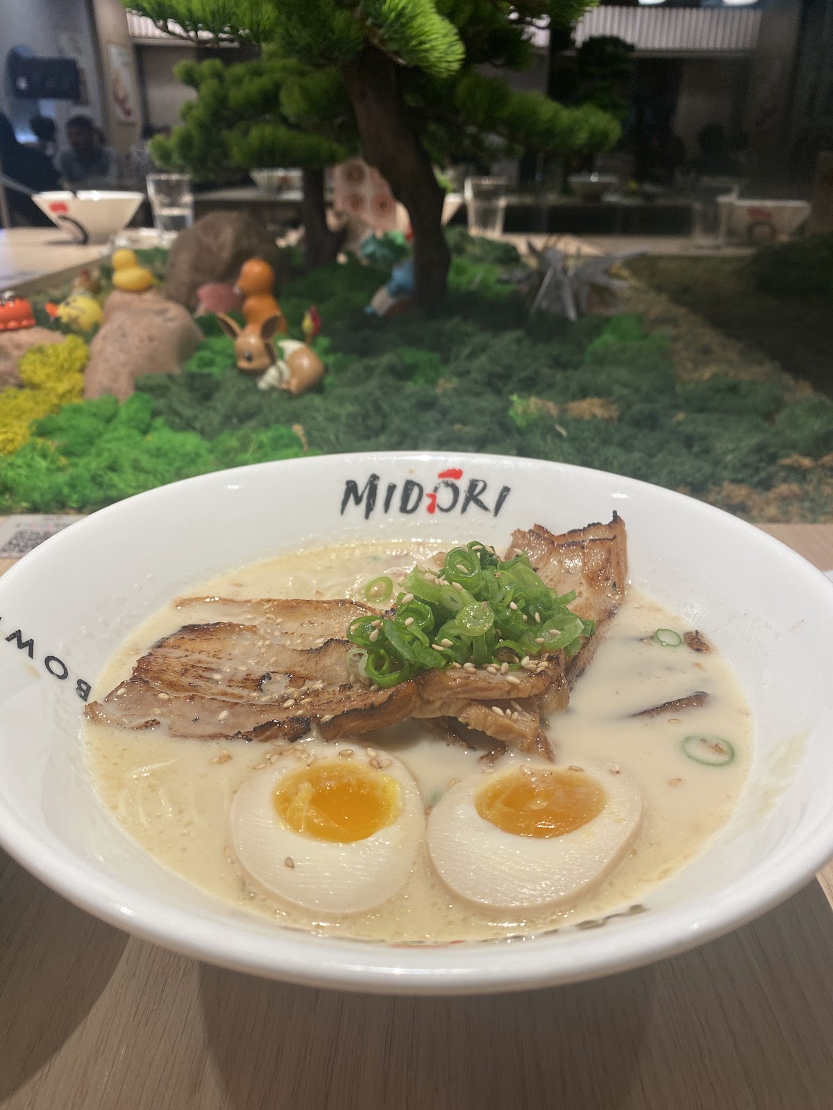 Bowl of tonkotsu ramen at Midori Ramen, Toronto