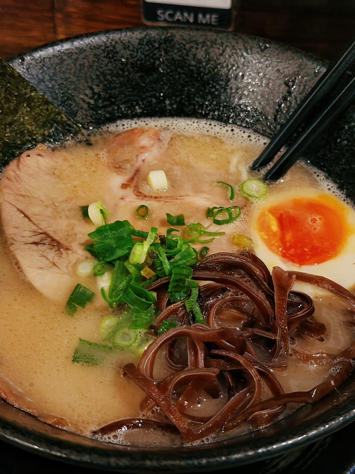 Bowl of tonkotsu ramen at Mr Ramen San, Melbourne
