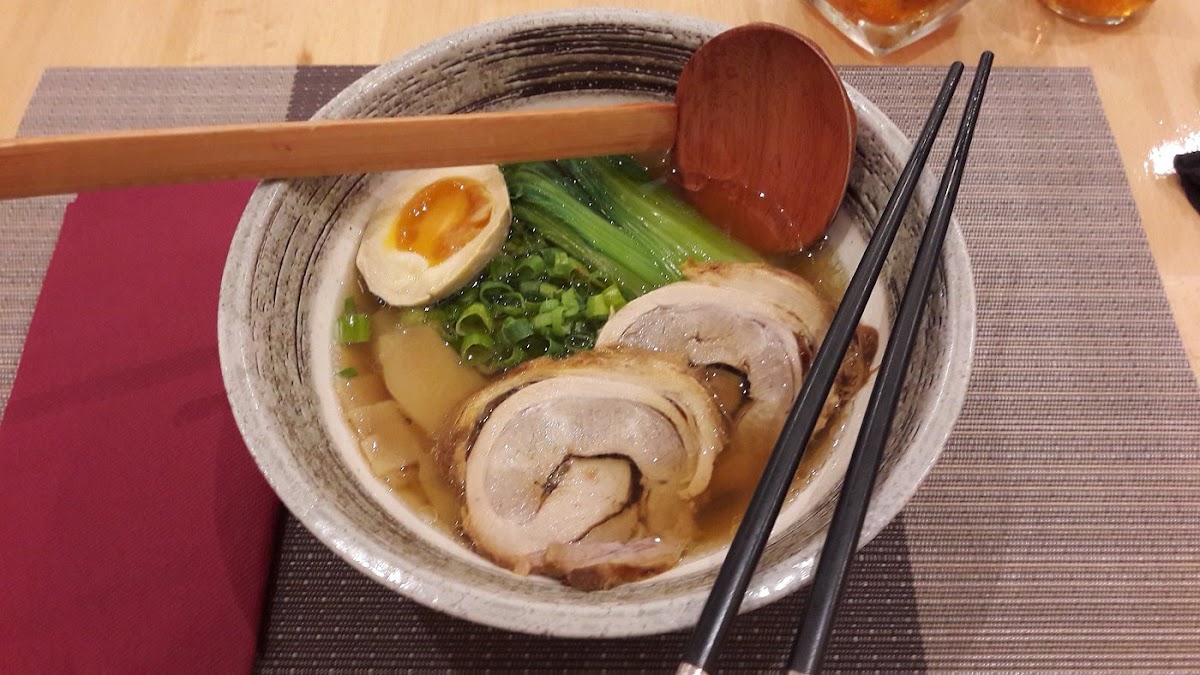 Bowl of tonkotsu ramen at Ryu Ramen, Barcelona