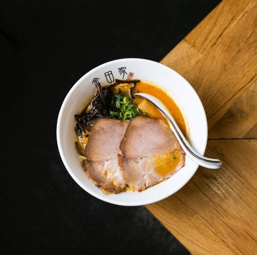Bowl of tonkotsu ramen at Kanada-Ya, Barcelona