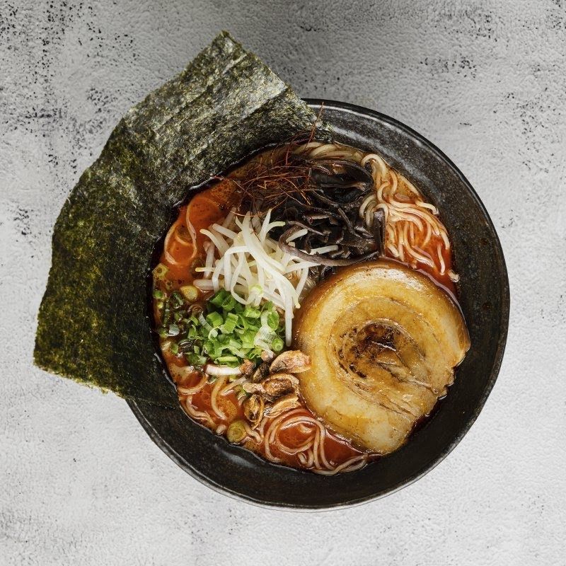 Bowl of tonkotsu ramen at Kiwami Ramen & Gyoza Bar, Singapore