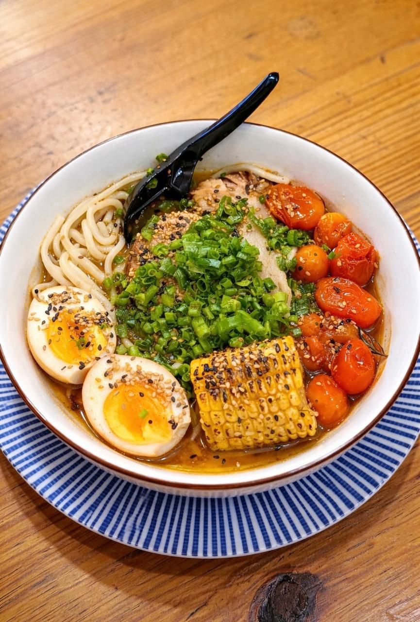 Bowl of tonkotsu ramen at Engenheiros Lámens, Belo Horizonte