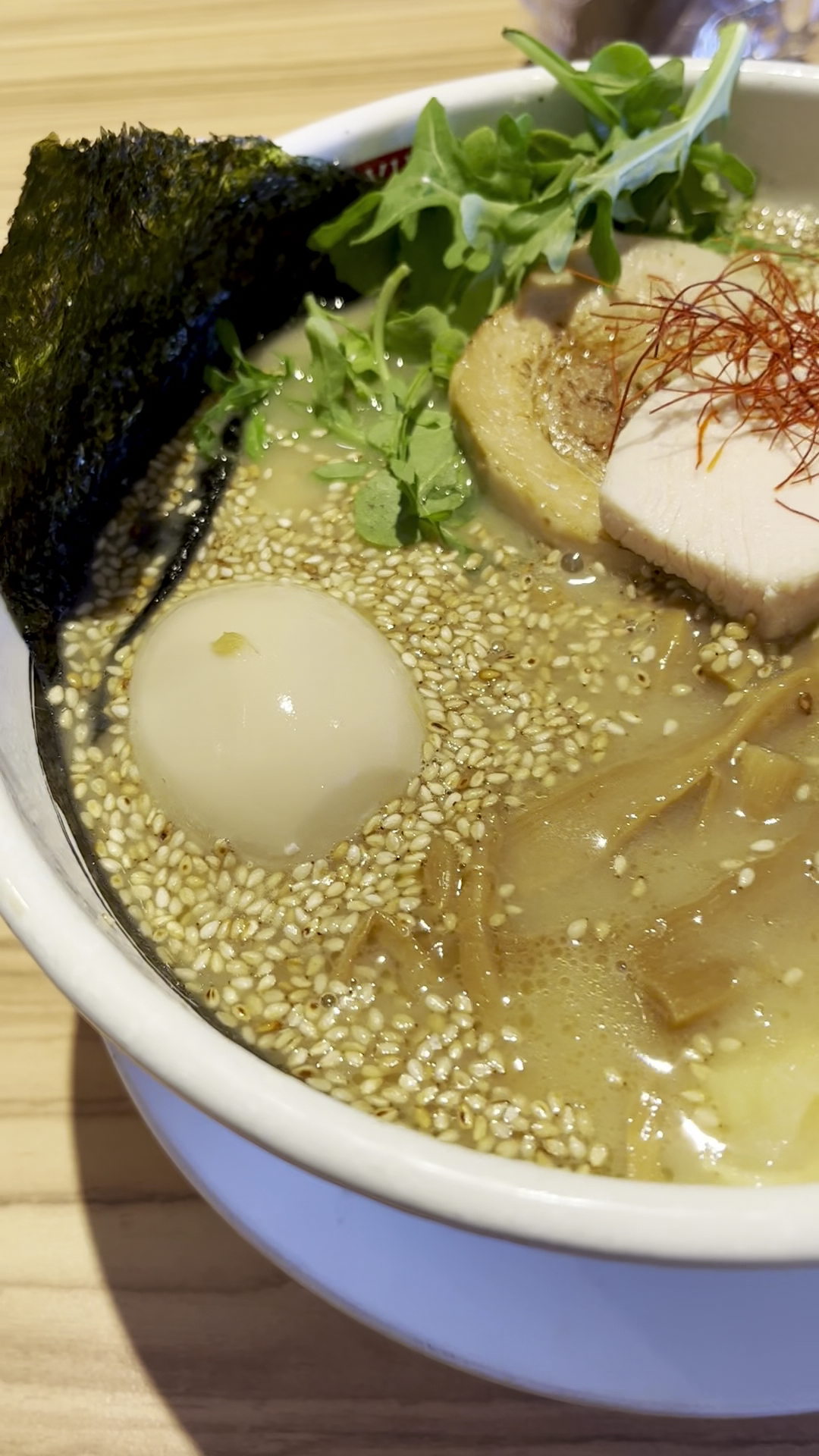 Bowl of shio ramen at Ryus Noodle Bar, Toronto