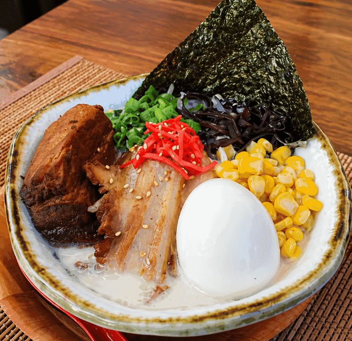 Bowl of tonkotsu ramen at Marufuku Ramen, San Francisco