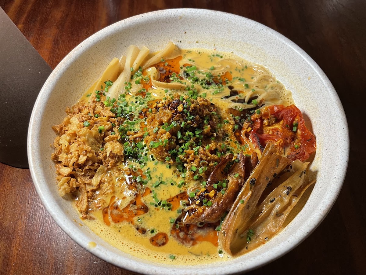 Bowl of ramen at Umami Plant Based, Barcelona