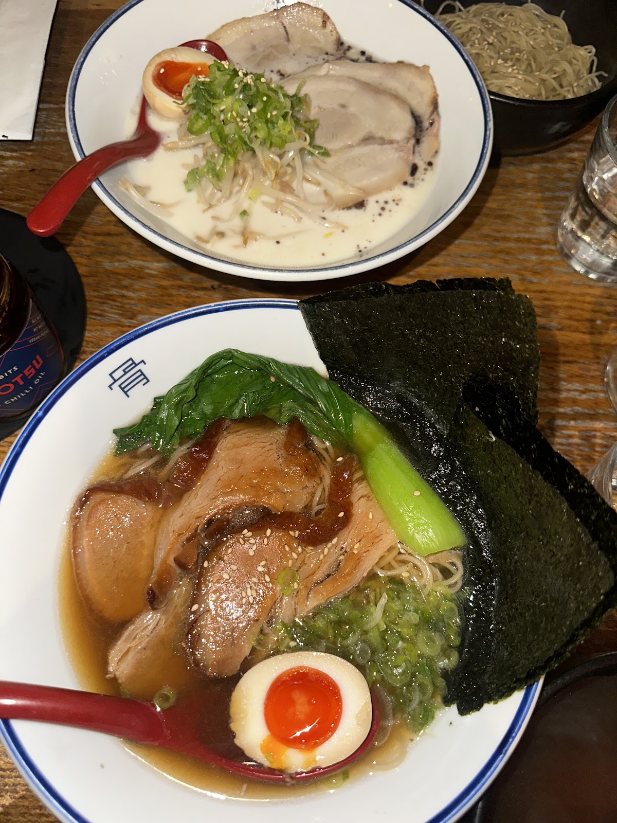 Bowl of tonkotsu ramen at Tonkotsu, London