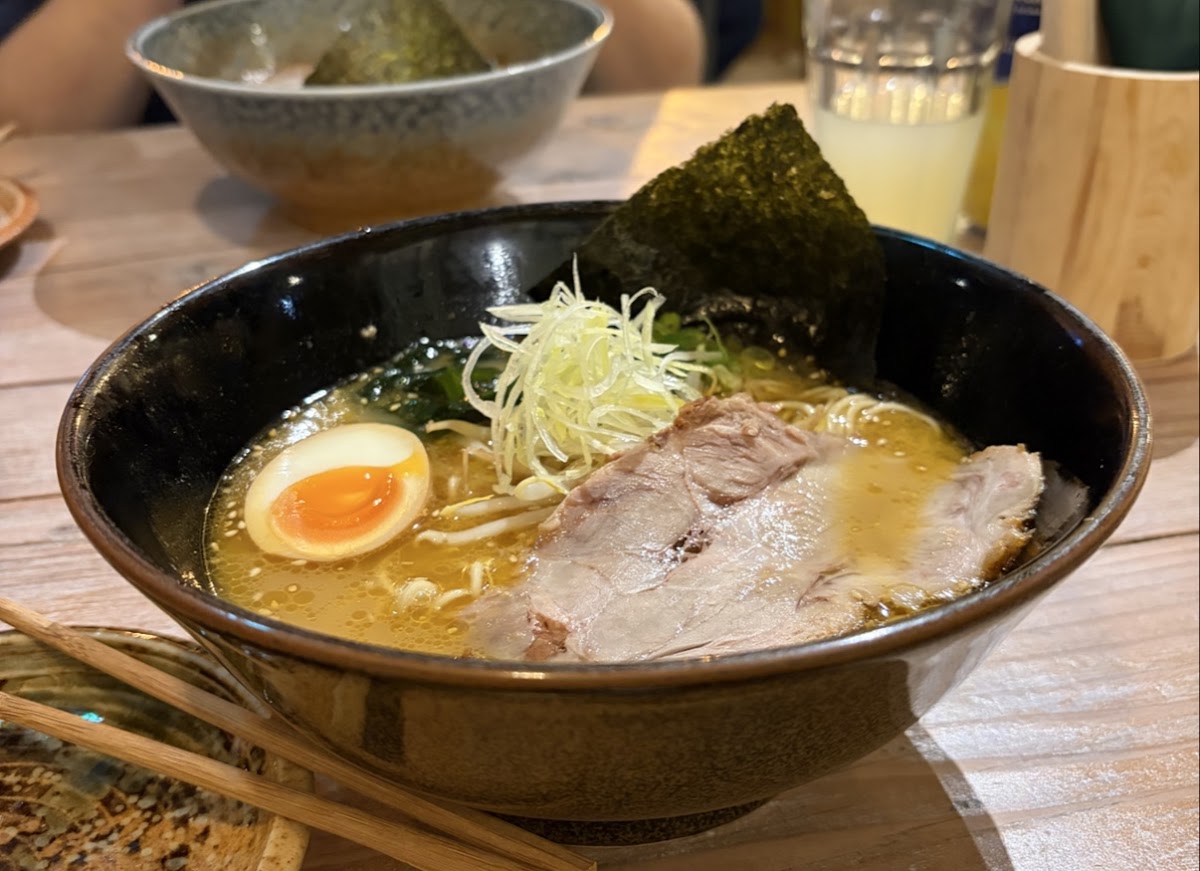 Bowl of miso ramen at Tokoton Ramen, London