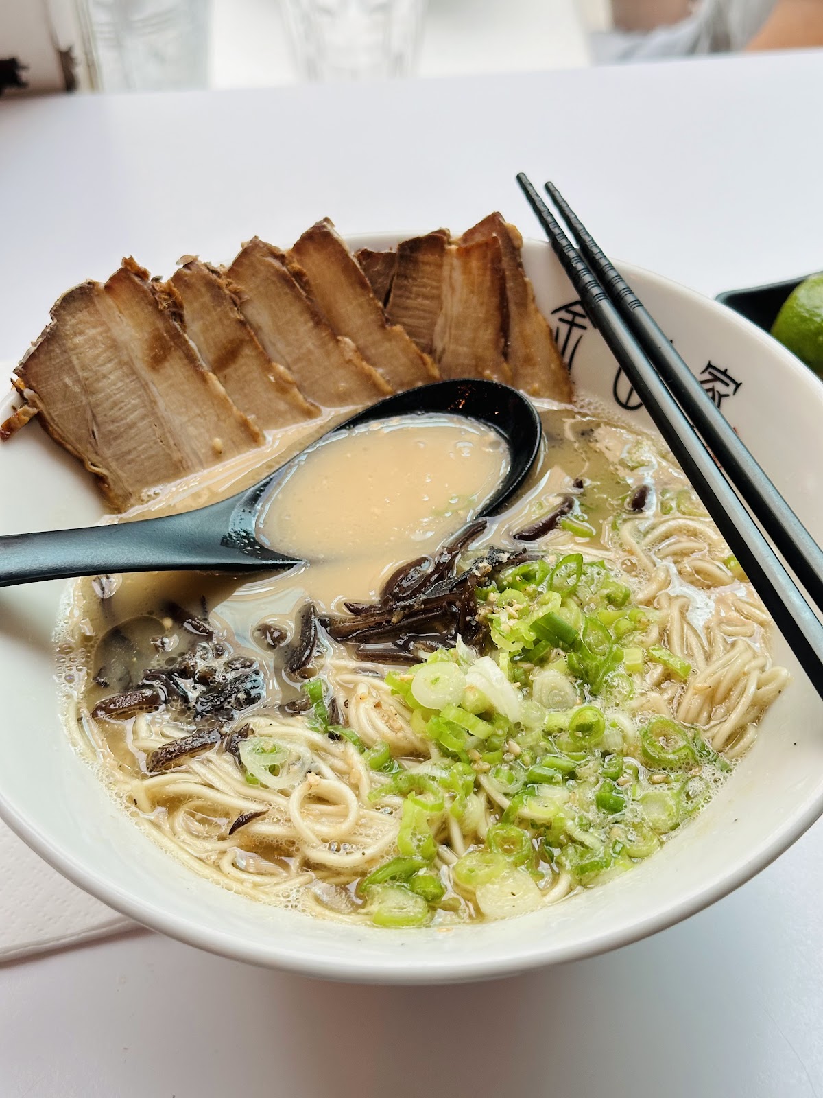 Bowl of tonkotsu ramen at Kanada-Ya, London