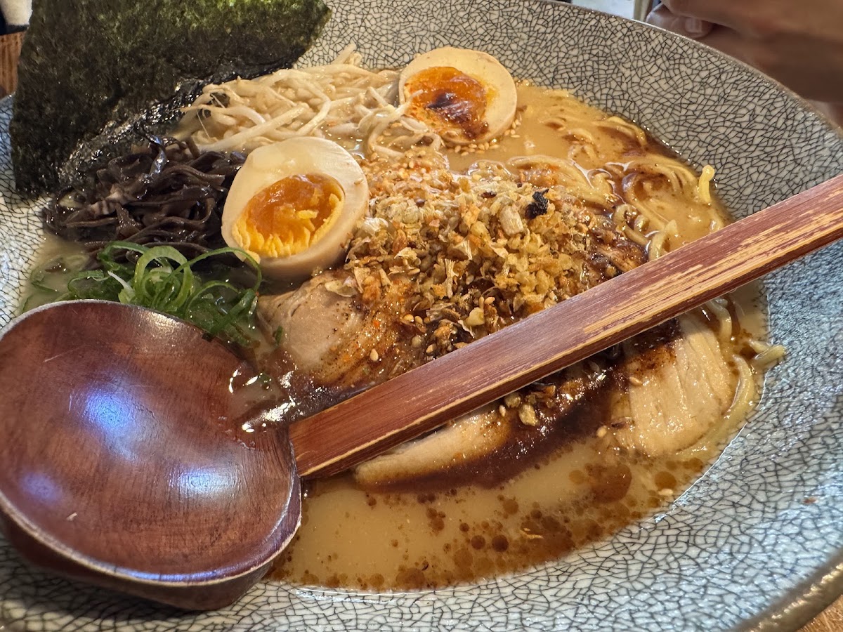 Bowl of tonkotsu ramen at Ramen Shogun, Sydney