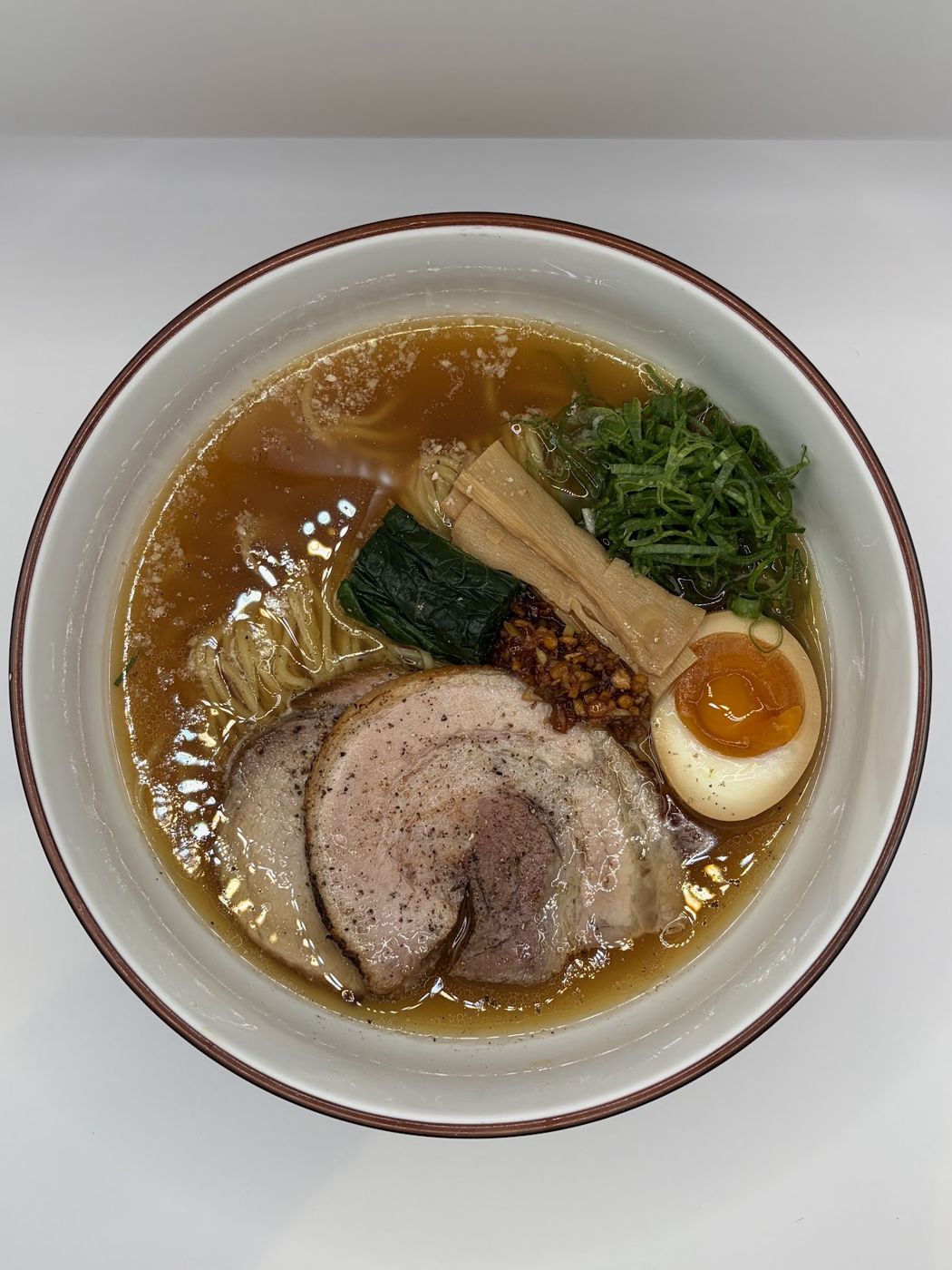 Bowl of shoyu ramen at Heads Ramen, Mexico City