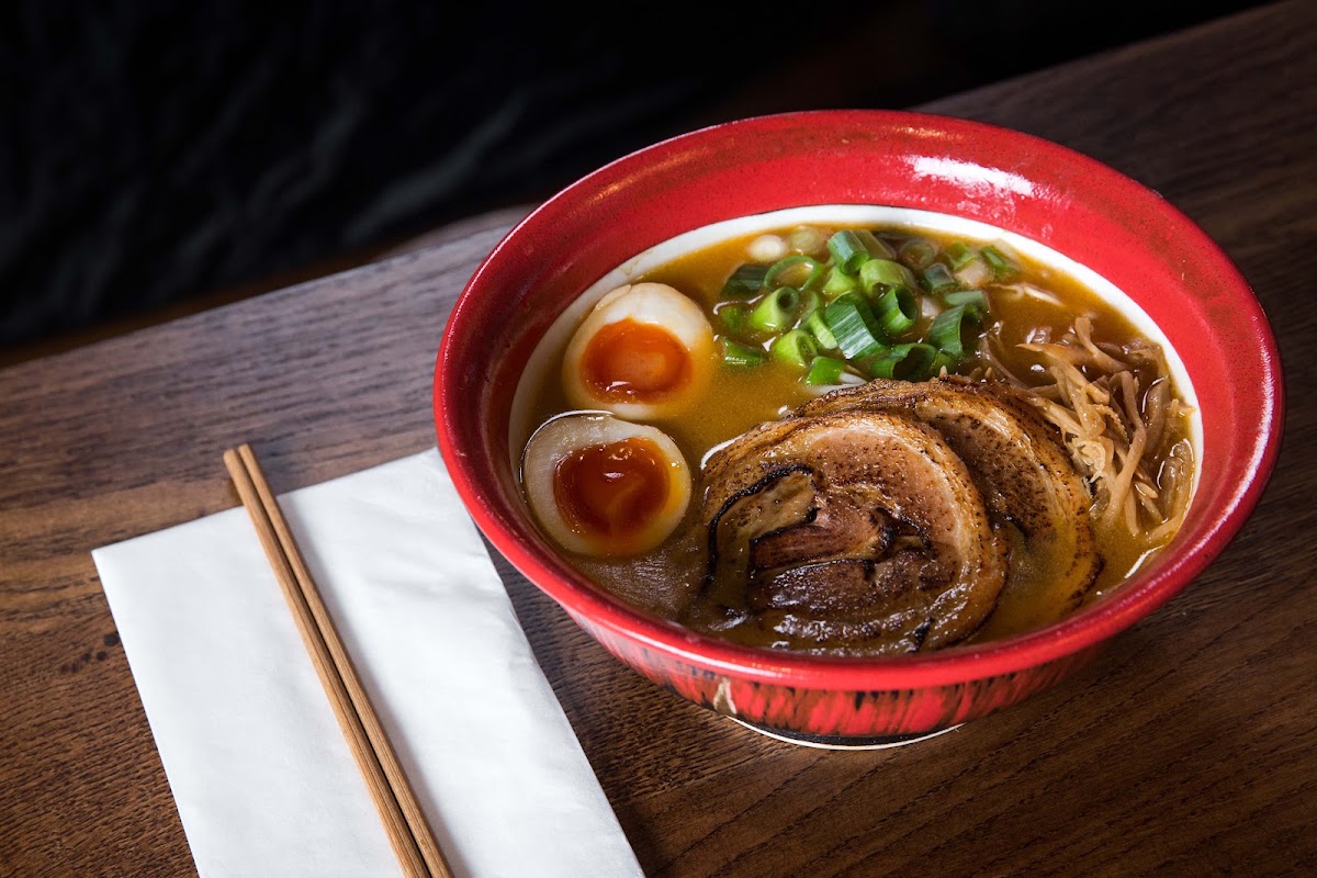 Bowl of tonkotsu ramen at Bone Daddies, London